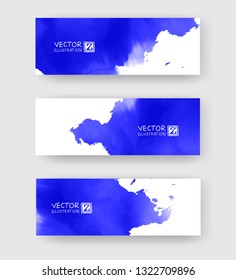 Banners with abstract color ink element wash painting element in East Asian style. Traditional Japanese ink painting sumi-e. Hieroglyph - clarity.