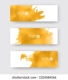Banners with abstract color ink element wash painting element in East Asian style. Traditional Japanese ink painting sumi-e. Hieroglyph - clarity.