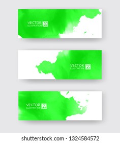 Banners with abstract color ink element wash painting element in East Asian style. Traditional Japanese ink painting sumi-e. Hieroglyph - clarity.