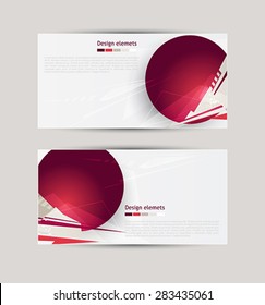 Banners with abstract geometric forms 