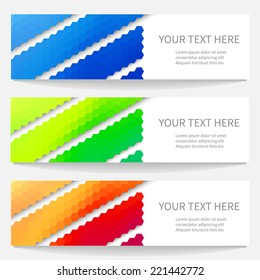 Banners with abstract hexagons for your site or business cards 