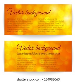 Banners with abstract orange background, vector illustration