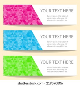 Banners with abstract triangles for your site or business cards
