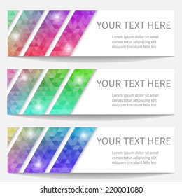 Banners with abstract triangles for your site or business cards