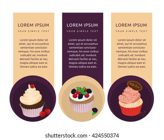 banners for advertising cake in the restaurant