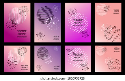 Banners. Advertising leaflets. Design for brochure, booklet, poster in gently pink tones. White and black elements on a powder background. Branding.