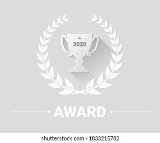 Banners To Announce Year-end Silver Trophy Award Illustration Set. Prize, Ceremony, Award, Shiny, 3d. Vector Drawing. Hand Drawn Style.