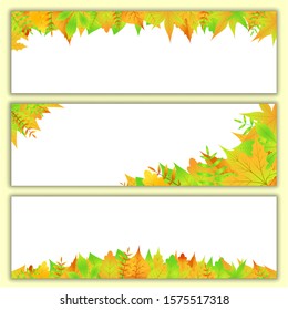 Banners autumn leaves in vector EPS 10.