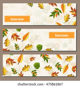 Banners of autumn leaves vector illustration