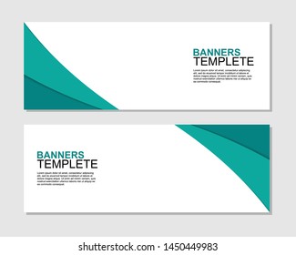 banners background template with green wave design.eps10