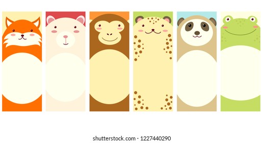 Banners, backgrounds, flyers, placards, stickers in hand drawn style with cute animals. Poster for scrapbooking. Vector template card for greeting, decoration, congratulation, invitation. EPS8