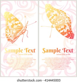 banners with beautiful butterfly. vector illustration