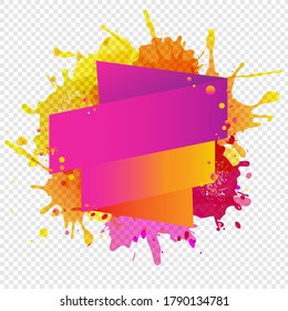 Banners With Blobs Isolated Transparent Background With Gradient Mesh, Vector Illustration