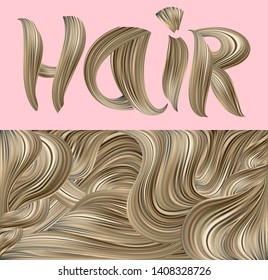 Banners with the blond hair. Vector illustration