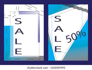 banners in blue for sales / discounts / black friday