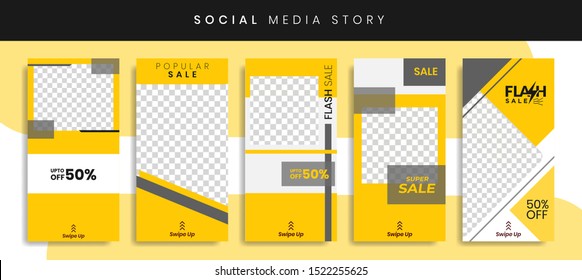 Banners Bundle Kit Set of Social Media Instagram Story. Geometric Stories Sale Banner Background ,Poster, Flyer, Coupon, Layout Composision Gift Card, Smartphone Templates Story editable eps 10 vector