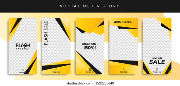 Banners Bundle Kit Set of Social Media Instagram Story. Geometric Stories Sale Banner Background ,Poster, Flyer, Coupon, Layout Composision Gift Card, Smartphone Templates Story editable eps 10 vector