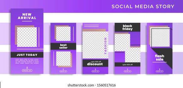 Banners Bundle Kit Set of Social Media Instagram Story. Geometric Stories Sale Banner Background ,Poster, Flyer, Coupon, Layout Composision Gift Card, Smartphone Templates Story editable eps 10 vector