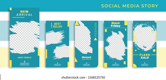 Banners Bundle Kit Set of Social Media Instagram Story. Geometric Stories Sale Banner Background ,Poster, Flyer, Coupon, Layout Composision Gift Card, Smartphone Templates Story editable eps 10 vector