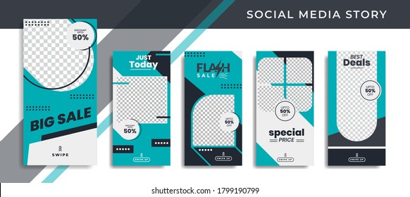 Banners Bundle Kit Set of Social Media Instagram Story. Geometric Stories Sale Banner Background ,Poster, Flyer, Coupon, Layout Composision Gift Card, Smartphone Templates Story editable eps 10 vector