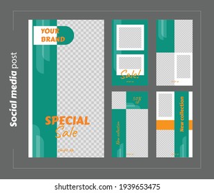 Banners Bundle Kit Set of Social Media Instagram Story. Geometric Stories Sale Banner Background ,Poster, Flyer, Coupon, Layout Composision Gift Card, Smartphone Templates Story editable eps 10 vector