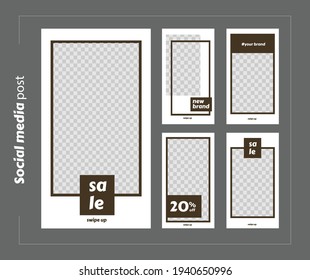 Banners Bundle Kit Set of Social Media Instagram Story. Geometric Stories Sale Banner Background ,Poster, Flyer, Coupon, Layout Composision Gift Card, Smartphone Templates Story editable eps 10 vector