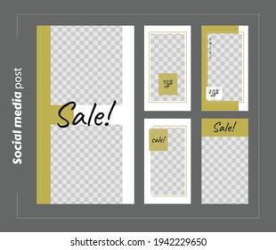 Banners Bundle Kit Set of Social Media Instagram Story. Geometric Stories Sale Banner Background ,Poster, Flyer, Coupon, Layout Composision Gift Card, Smartphone Templates Story editable eps 10 vector
