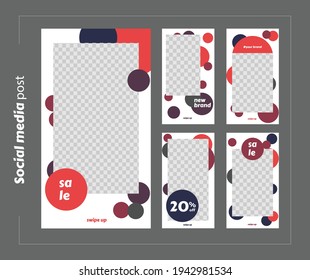 Banners Bundle Kit Set of Social Media Instagram Story. Geometric Stories Sale Banner Background ,Poster, Flyer, Coupon, Layout Composision Gift Card, Smartphone Templates Story editable eps 10 vector