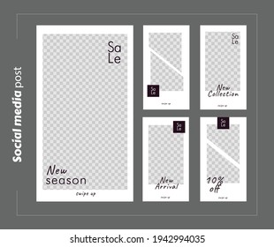 Banners Bundle Kit Set of Social Media Instagram Story. Geometric Stories Sale Banner Background ,Poster, Flyer, Coupon, Layout Composision Gift Card, Smartphone Templates Story editable eps 10 vector