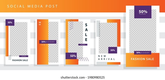 Banners Bundle Kit Set of Social Media Instagram Story. Geometric Stories Sale Banner Background ,Poster, Flyer, Coupon, Layout Composision Golden, Smartphone Templates Story editable eps 10 vector