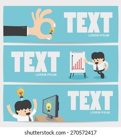 Banners Businessman Flat
