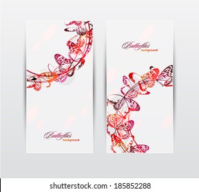 Banners with butterflies
