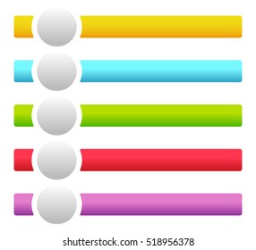 Banners / buttons with circles for messages with symbols / icons