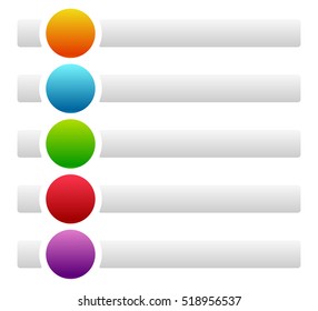 Banners / buttons with circles for messages with symbols / icons