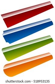 Banners, buttons in perspective (4 shape and 4 color)