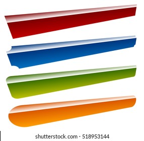 Banners, buttons in perspective (4 shape and 4 color)