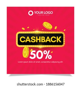 Banners cashback vector design template.