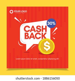 Plantilla de diseño de vectores de cashback de banners.
