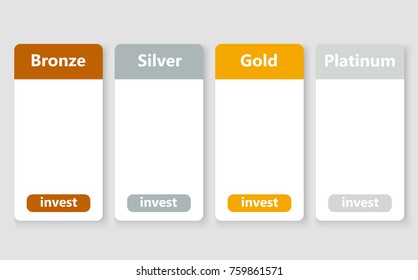 Banners for choice investment package. Vector illustration. 