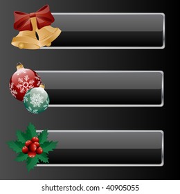 Banners with a christmas decoration. Vector illustration.