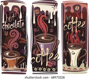 Banners with coffee