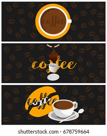 banners coffee with beans  background graphic vector 