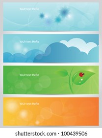 Banners colorad , headers abstract lights, vector. Nature banners.