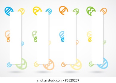 Banners with colored egg icons