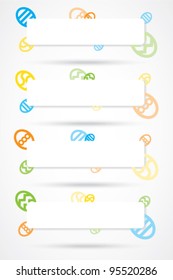 Banners with colored egg icons