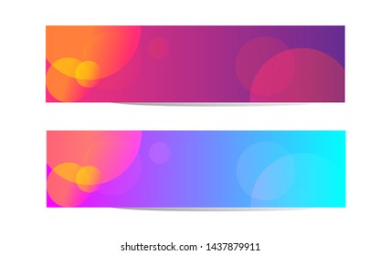 Banners with colorful Circle background. Vector illustrations. Web banner, Flyer and Brochure. 