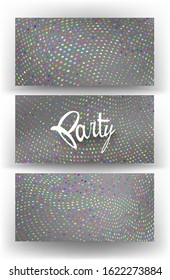 Banners with colorful dots. Halftone effect. Vector illustration