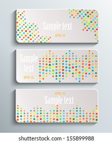 Banners with colorful dots pattern.