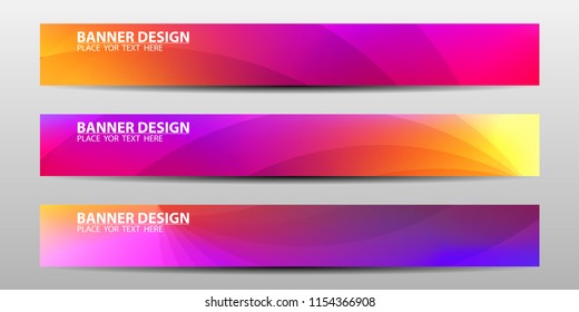 Banners with colorful geometric background . Vector illustrations