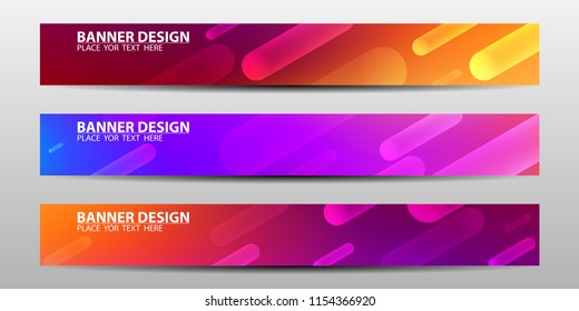 Banners with colorful geometric background . Vector illustrations